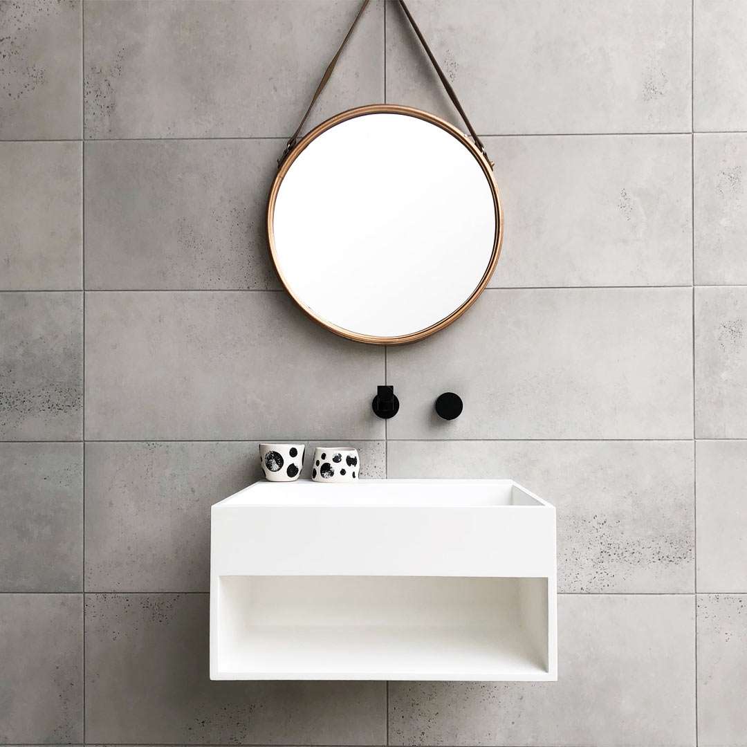 Wall Mounted Basin With A Shelf Solid Surface Wall Hung Basins