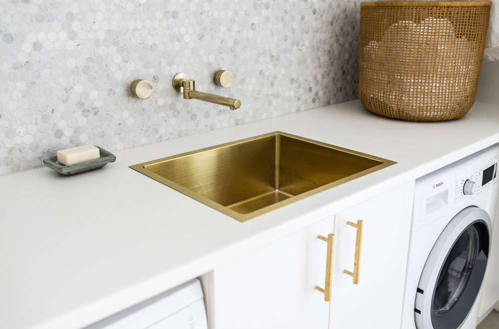 Brass laundry sink