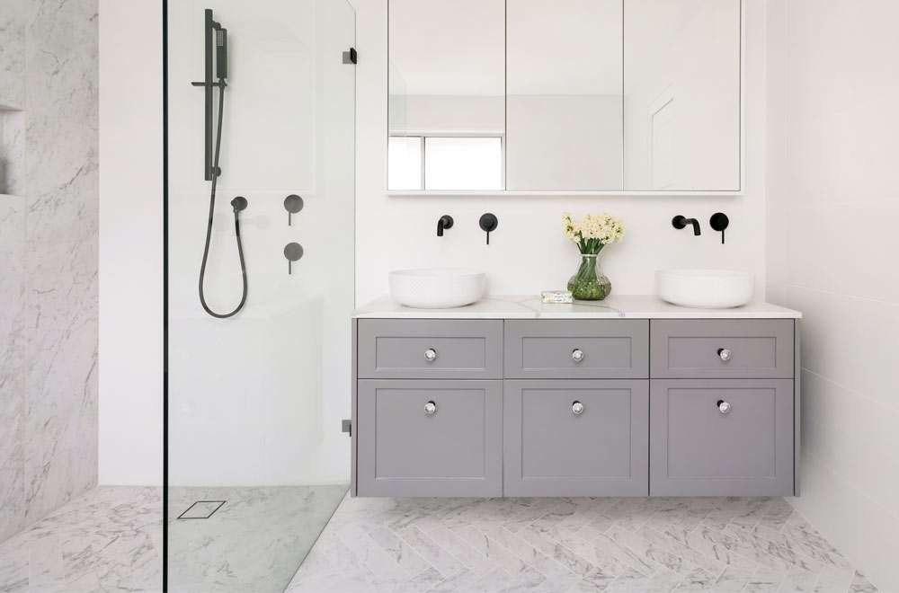 Marble Tiles On A Bathroom Floor And, Grey Marble Tile Bathroom Ideas
