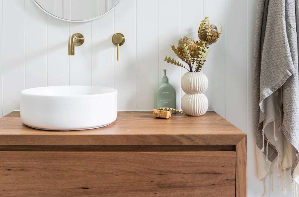 Bathroom vanity timber top