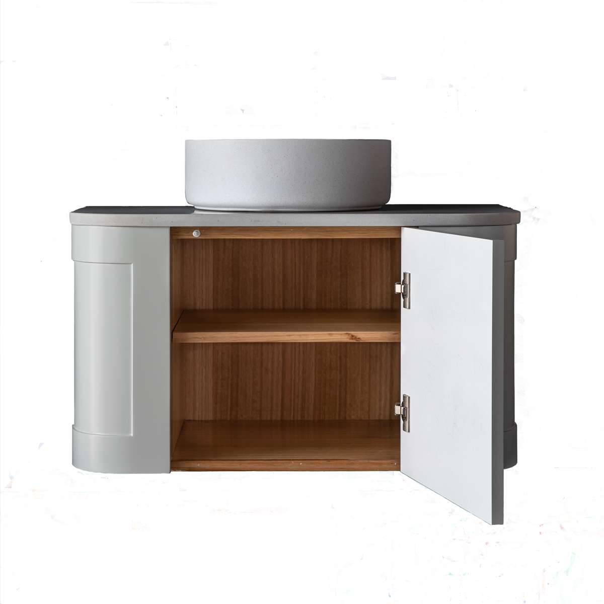 Curved Shaker Poly Vanity Just In Place Custom Bathroom Vanity