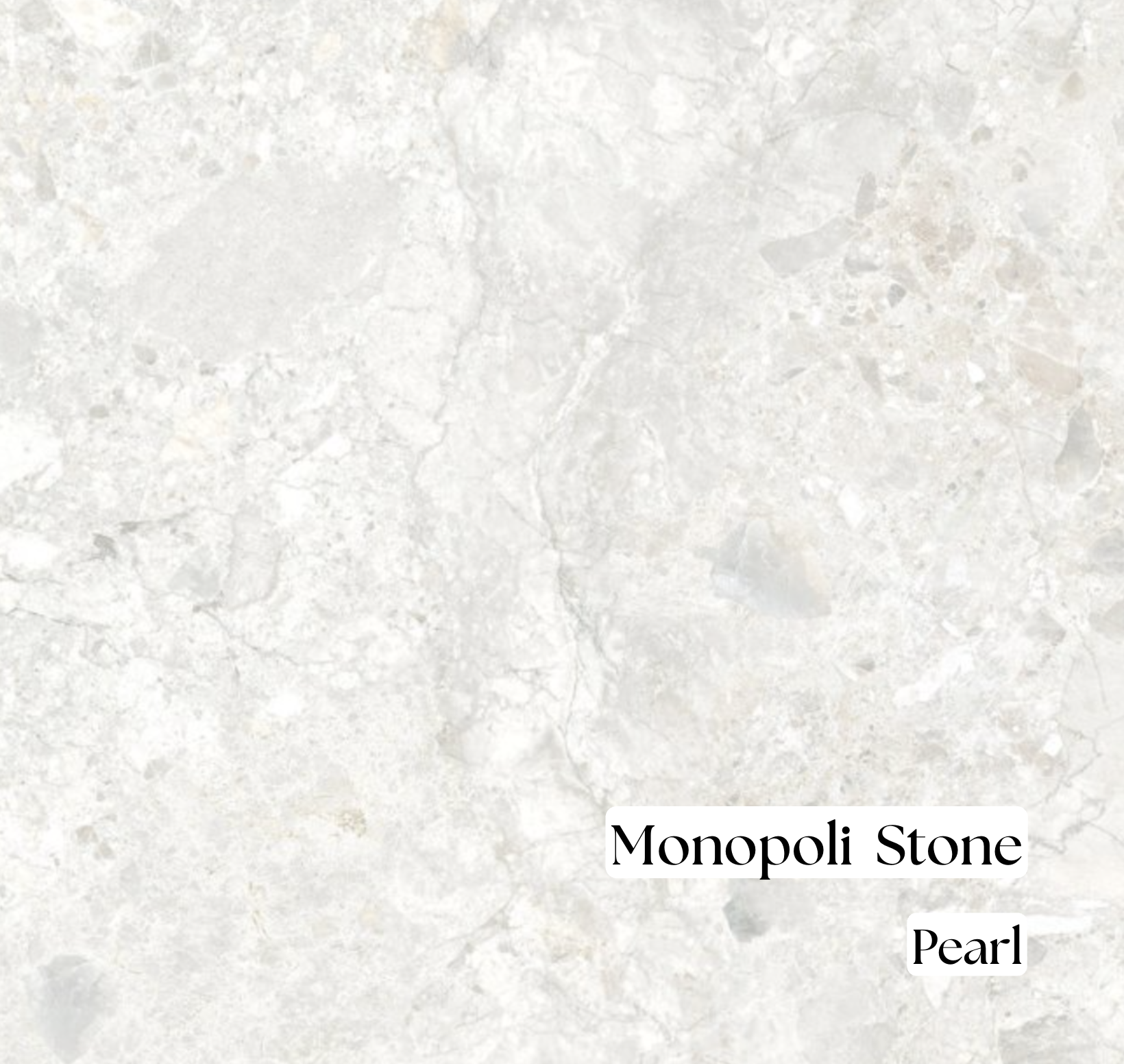 Monopoli Stone Pearl floor and wall tile, a soft off-white stone look with subtle flecks