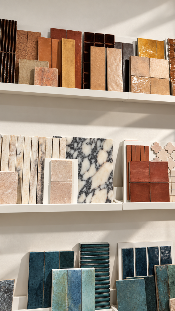 Beautiful, curated tile display and collection at Sydney Tile boutique shop Madison Tile